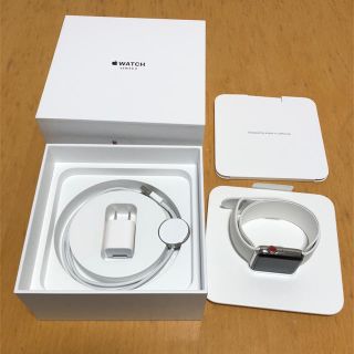 アップルウォッチ(Apple Watch)のApple Watch SERIES 3 42mm ステンレス Cellular(スマートフォン本体)