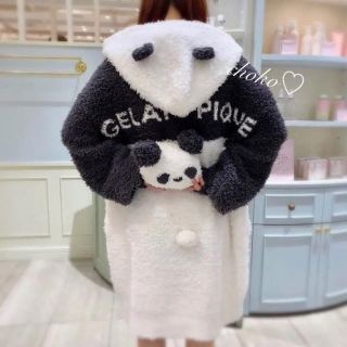 新品♡完売品♡ジェラートピケ パンダモコ ビッグパーカー ワンピ-