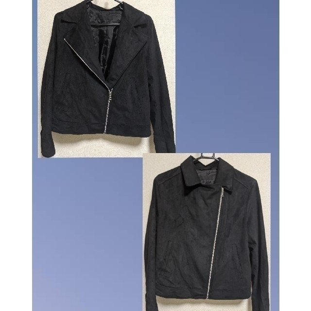 UNIQLO(ユニクロ)のUNIQLO レザージャケット 黒 レディースのジャケット/アウター(ライダースジャケット)の商品写真