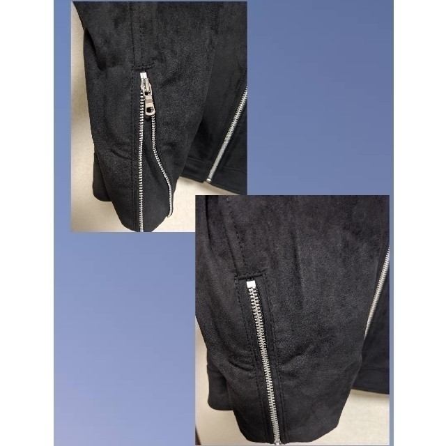 UNIQLO(ユニクロ)のUNIQLO レザージャケット 黒 レディースのジャケット/アウター(ライダースジャケット)の商品写真