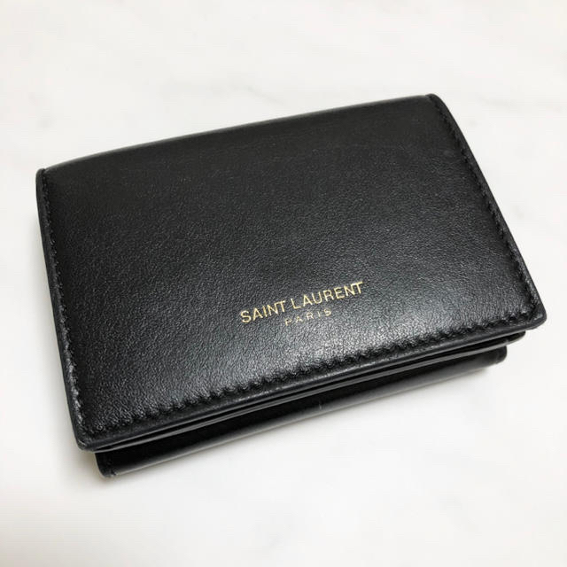高い素材 Saint Laurent - SAINT LAURENT サンローラン ウォレット 財布 三つ折り財布 財布