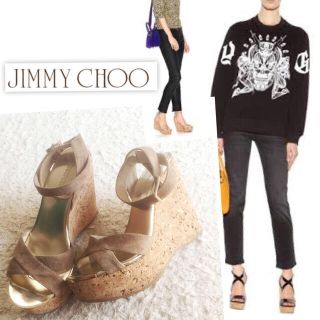 ジミーチュウ(JIMMY CHOO)のJIMMYCHOOヌードウエッジヒール(サンダル)