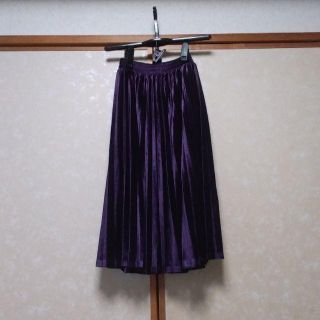 メルロー(merlot)の未使用☆ merlot ベロアプリーツスカート(パープル)(その他)