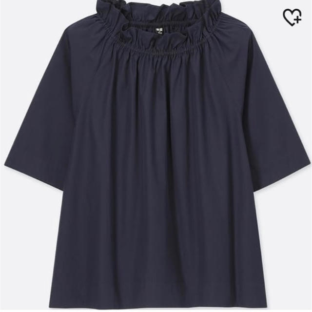 UNIQLO(ユニクロ)のエクストラファインコットンギャザーブラウス レディースのトップス(シャツ/ブラウス(半袖/袖なし))の商品写真