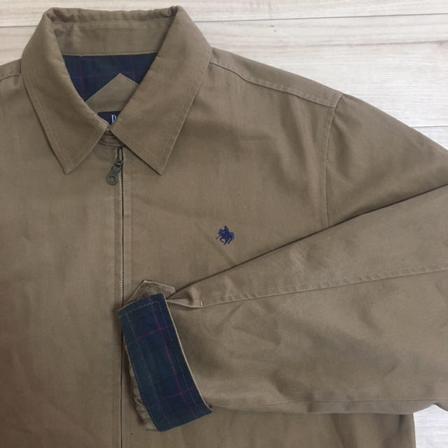 POLO RALPH LAUREN(ポロラルフローレン)のPOLO スウィングトップ M ベージュ チェック 人気色 古着 メンズのジャケット/アウター(ブルゾン)の商品写真