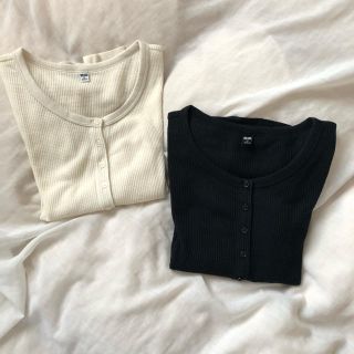 ユニクロ(UNIQLO)のユニクロ　ワッフルヘンリーネックT 長袖　(Tシャツ(長袖/七分))