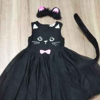 エイチアンドエム(H&M)のH&M ハロウィン黒猫ワンピース 110cm120cm(ワンピース)