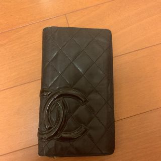 シャネル(CHANEL)のCHANNEL シャネル カンボンライン 二つ折り長財布 　ブラック×ピンク(財布)