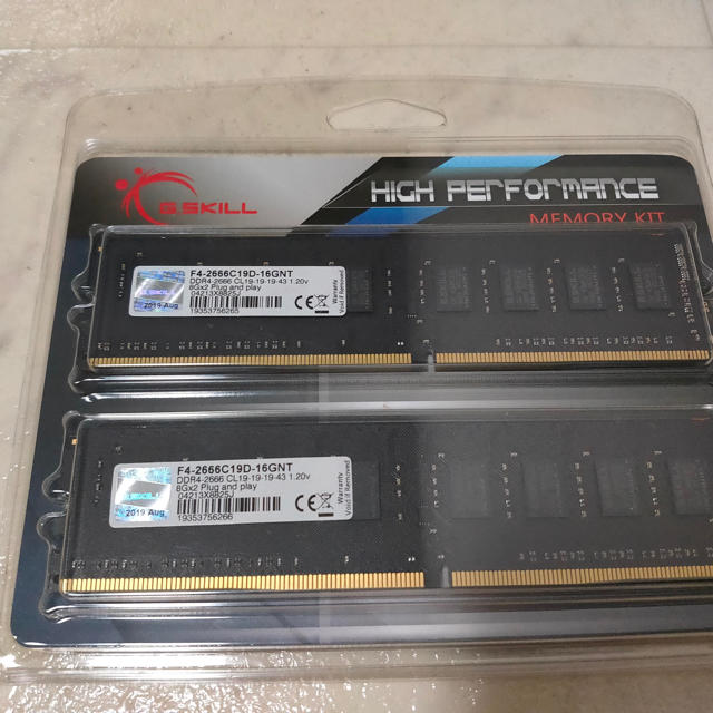 Gskill DDR4-2666 16GB (8GBx2枚)