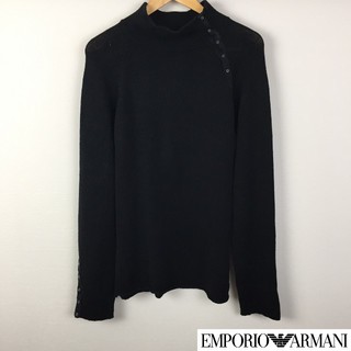 エンポリオアルマーニ(Emporio Armani)の美品 エンポリオアルマーニ 長袖ニット ブラック サイズ50(ニット/セーター)
