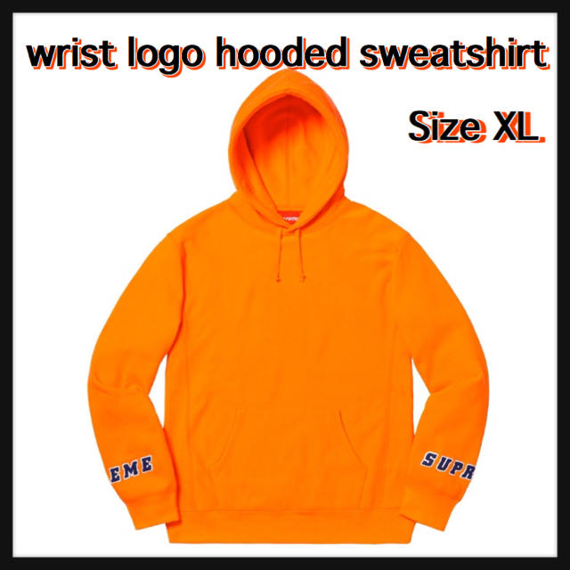 【XL】wrist logo hooded sweatshirt