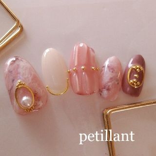 プリーツネイル*No100 コスメ/美容のネイル(つけ爪/ネイルチップ)の商品写真