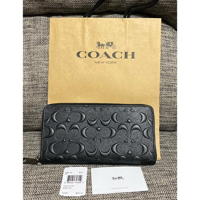 コーチ　COACH 長財布　黒　ブラック