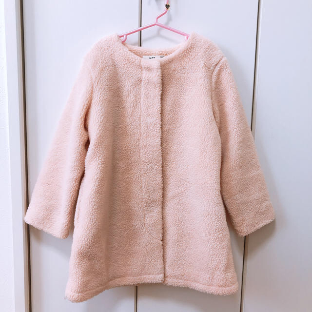 MPS(エムピーエス)のノーカラー ボアコート 120cm キッズ/ベビー/マタニティのキッズ服女の子用(90cm~)(コート)の商品写真