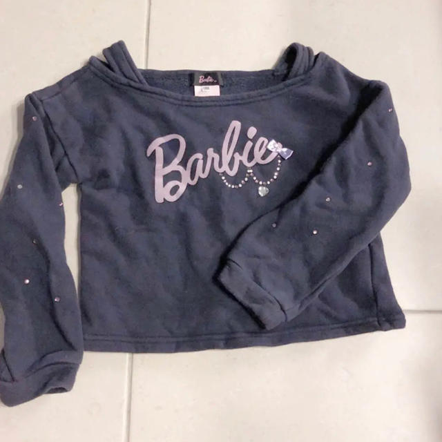 Barbie(バービー)の美品　バービー　肩見せトレーナー キッズ/ベビー/マタニティのキッズ服女の子用(90cm~)(ニット)の商品写真