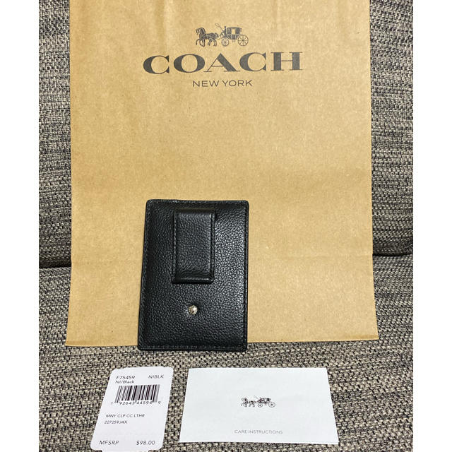 コーチ　COACH  マネークリップ　カードケース  黒　財布