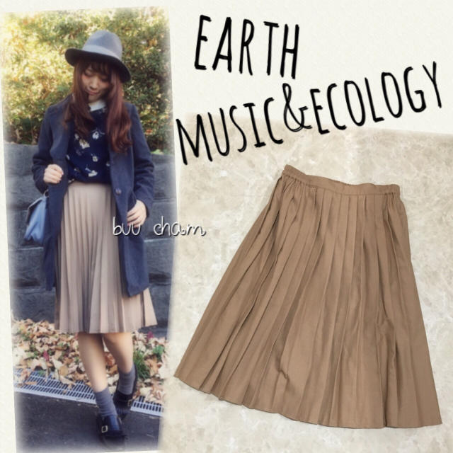 earth music & ecology(アースミュージックアンドエコロジー)のearth music&ecology♡スキスカ プリーツミディスカート レディースのスカート(ひざ丈スカート)の商品写真