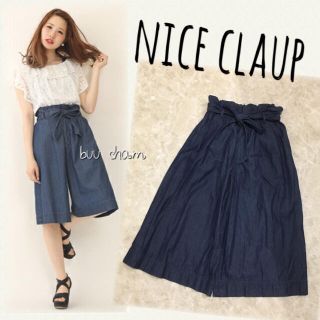 ワンアフターアナザーナイスクラップ(one after another NICE CLAUP)のone after another NICE CLAUP♡リボン付デニムガウチョ(カジュアルパンツ)