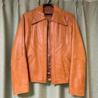 マルタンマルジェラ(Maison Martin Margiela)の【最終値下げ 早い者勝ち】ビンテージ 70s レザージャケット キャメル 羊革(レザージャケット)