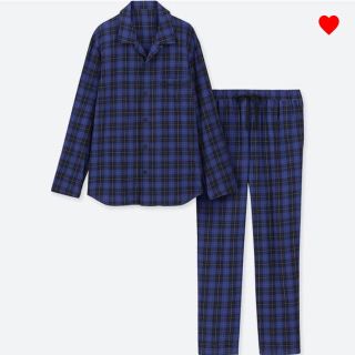 ユニクロ(UNIQLO)のユニクロ M フランネル 長袖 ルームウェア 綿100% パジャマ ジーユー(その他)