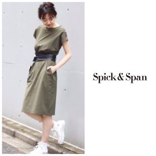 スピックアンドスパン(Spick & Span)のspick & span ワンピース　カーキグリーン(ひざ丈ワンピース)