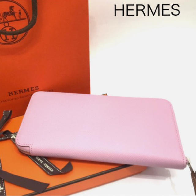 Hermes - HERMES エルメス シルクインアザップ長財布 モーブシルベストカラー D刻印