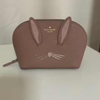 ケイトスペードニューヨーク(kate spade new york)の新品　kate spadeうさぎポーチピンク系(ポーチ)