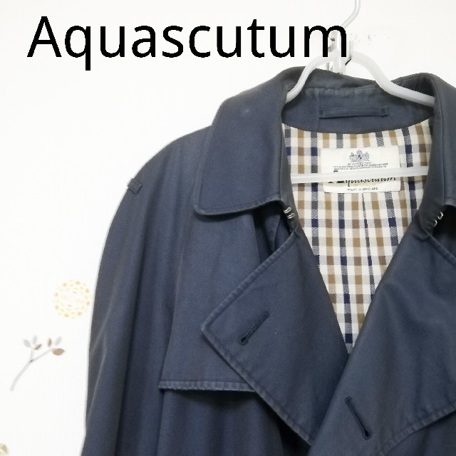 アクアスキュータム　英国製　Aquascutum　メンズ　L相当　トレンチコート