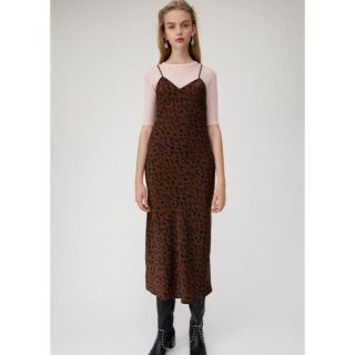 マウジー(moussy)のmoussy LEO PRINTED CAMI ドレス 美品(ロングワンピース/マキシワンピース)