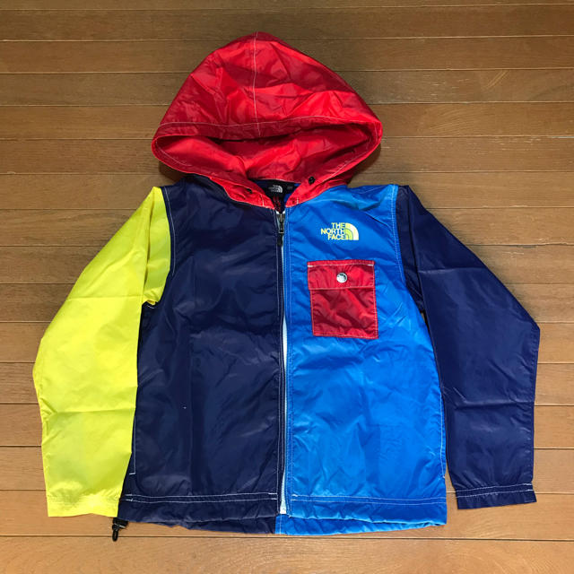 The North Face 120 ウィンドブレーカー 青地 黄色文字