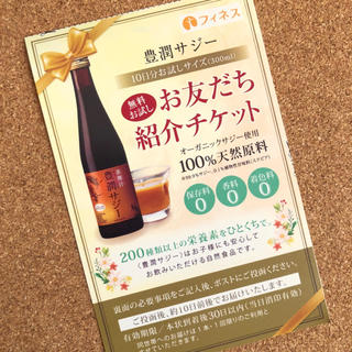 黄酸汁 豊潤サジー 300ml  無料券(その他)
