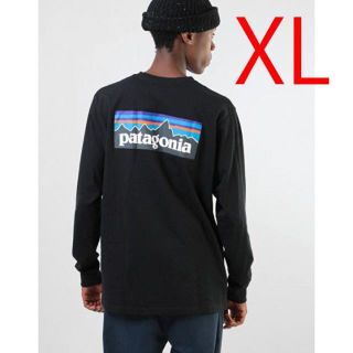 パタゴニア(patagonia)の新品 XL パタゴニア ロングスリーブ P6 ロゴ 長袖Tシャツ黒 ロンT 長T(Tシャツ/カットソー(七分/長袖))