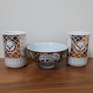 ヨシノヤ(吉野家)の吉野家 茶碗と金の湯呑みセット 非売品 ノベルティ(ノベルティグッズ)