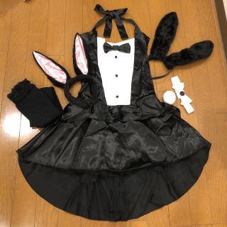 バニーガール ハロウィン コスプレ 衣装 セット うさ耳 うさぎ メイド風(衣装一式)