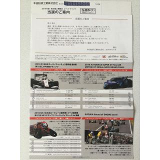 ホンダ(ホンダ)の2019年度　本田技研　株主様ご視察会　レース・イベント当選券　男性名義(遊園地/テーマパーク)