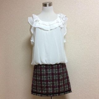 ミッシュマッシュ(MISCH MASCH)のMISCH MASCHシフォンツィード(ミニワンピース)