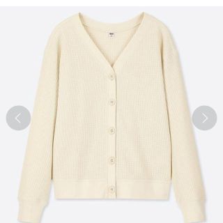 ユニクロ(UNIQLO)のユニクロ ワッフルVネックカーディガン(カーディガン)