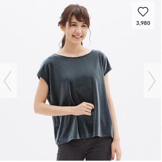 ジーユー(GU)のGU  ベロアフレンチスリーブT(Tシャツ(半袖/袖なし))