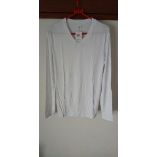 新品WANGJIANG長袖Vネックシャツ ホワイトMサイズ（終売品）(Tシャツ/カットソー(七分/長袖))