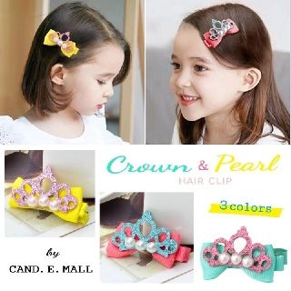 【新品未使用】クラウンパール👶ヘアークリップ(バレッタ/ヘアクリップ)