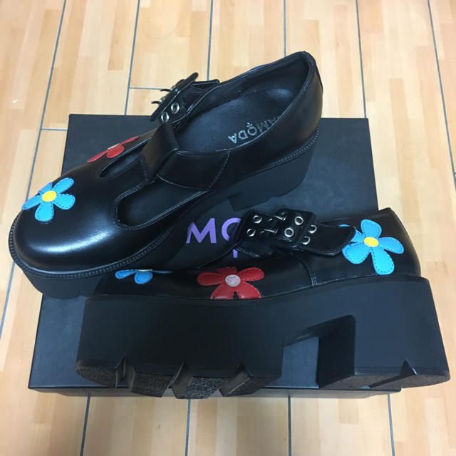 COMME des GARCONS(コムデギャルソン)のレザーシューズ 革靴 厚底 プラットフォーム 花柄 us10 dollskill メンズの靴/シューズ(ドレス/ビジネス)の商品写真