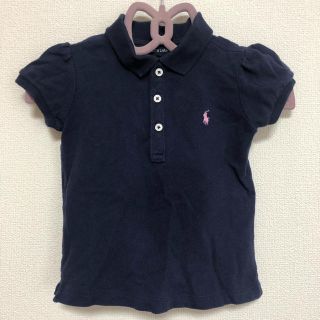 ラルフローレン(Ralph Lauren)のラルフローレン ネイビー 半袖ポロシャツ 90 パフスリーブ ピンク(Tシャツ/カットソー)