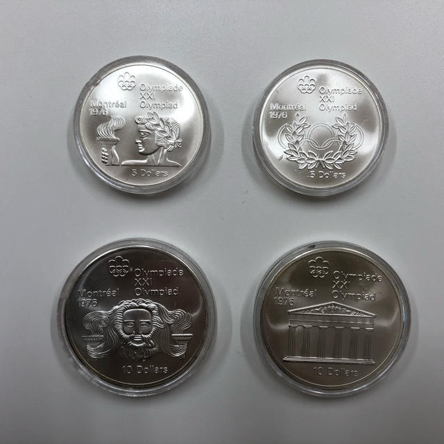 モントリオールオリンピック記念硬貨 バラ4枚 エンタメ/ホビーの美術品/アンティーク(貨幣)の商品写真