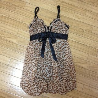 ワンコイン☆豹柄ワンピ(ミニワンピース)
