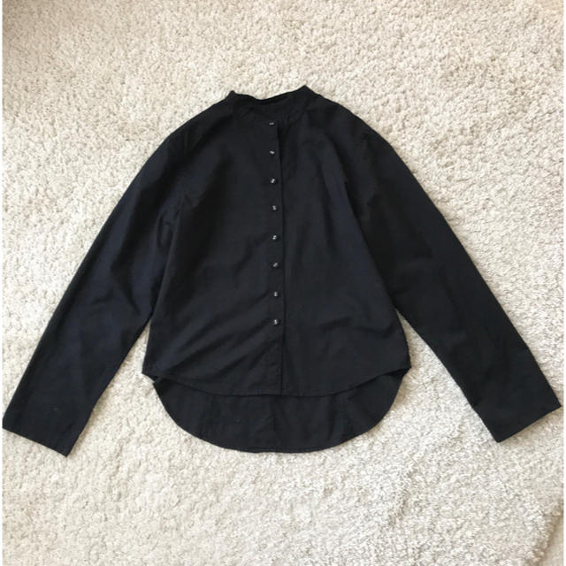 YAECA(ヤエカ)のTOUJOURS トゥジュー コットンシャツ 黒 レディースのトップス(シャツ/ブラウス(長袖/七分))の商品写真