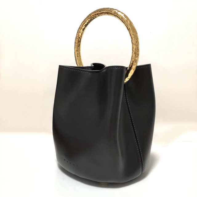 マルニ MARNI パニエ レザー バスケット バッグ ブラック 新品