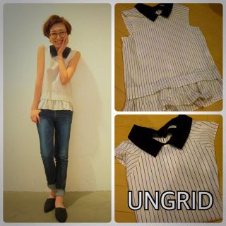 アングリッド(Ungrid)のノースリストライプトップス☆ungrid(シャツ/ブラウス(半袖/袖なし))