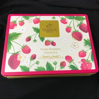 GODIVA(ゴディバ)  ダブルストロベリークッキーアソートメント空き缶(小物入れ)