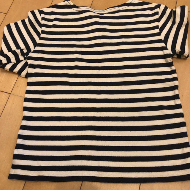 MUJI (無印良品)(ムジルシリョウヒン)のボーダー　長Tシャツ　110 キッズ/ベビー/マタニティのキッズ服女の子用(90cm~)(Tシャツ/カットソー)の商品写真