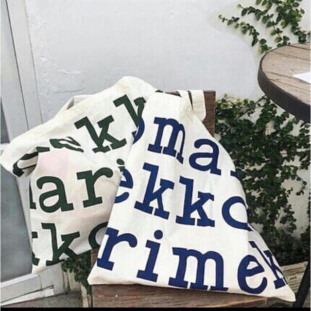 marimekko(マリメッコ)の新品　マリメッコ   トートバック　エコバッグ  グリーン レディースのバッグ(トートバッグ)の商品写真